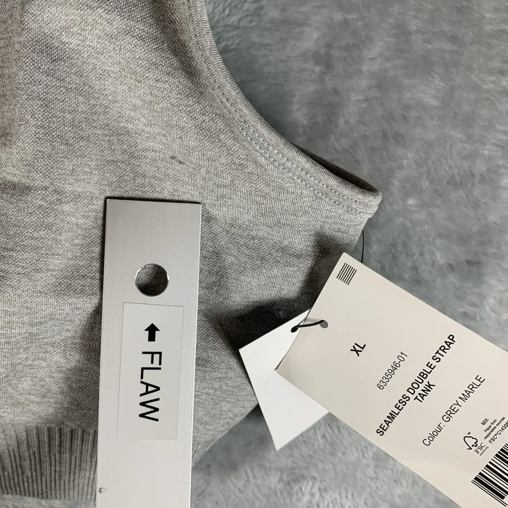 Cotton On Body Women's Sports Bra Seamless Double Strap Tank Gray‎ XL